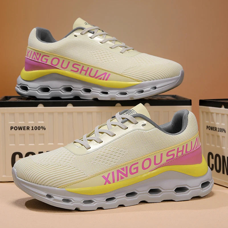 HKTA Men Mesh Sneakers Breathable Sports Casual Lightweight Running Shoes