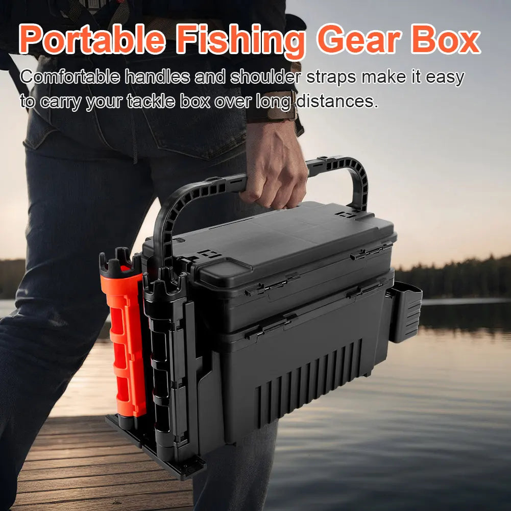 Aliilee Plastic Two Tier Fishing Tackle Storage Box