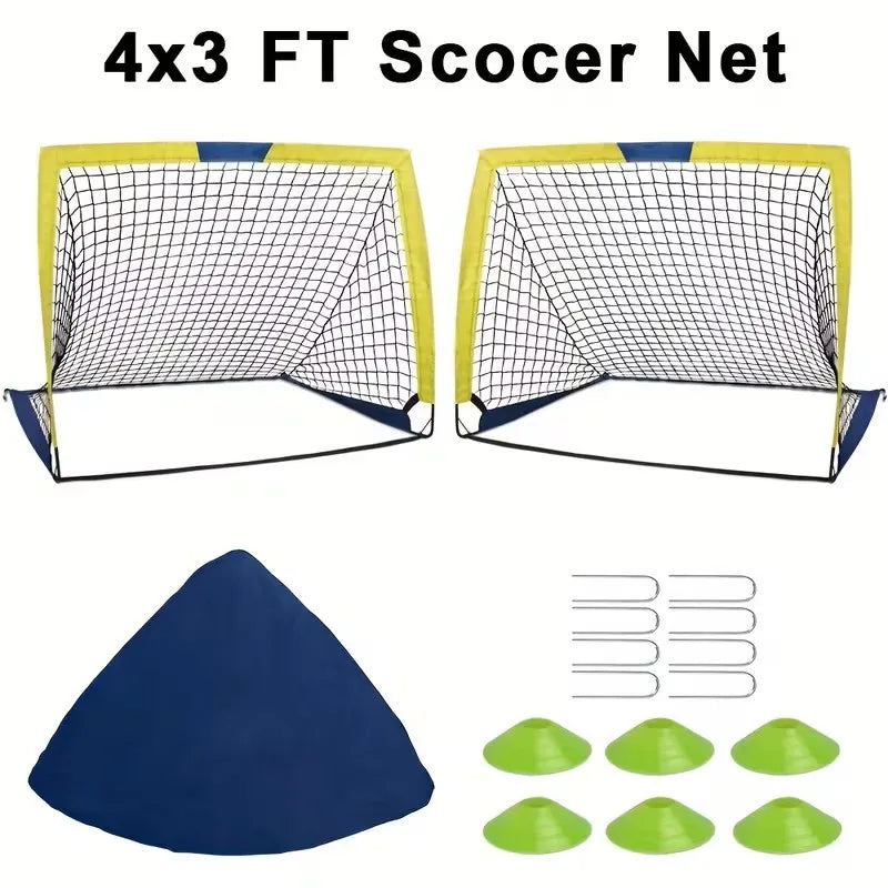 Portable Soccer Goals 2 Pack For Backyard And Indoor Use