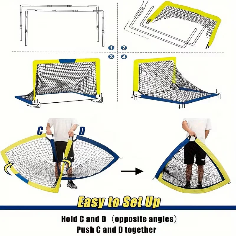 Portable Soccer Goals 2 Pack For Backyard And Indoor Use