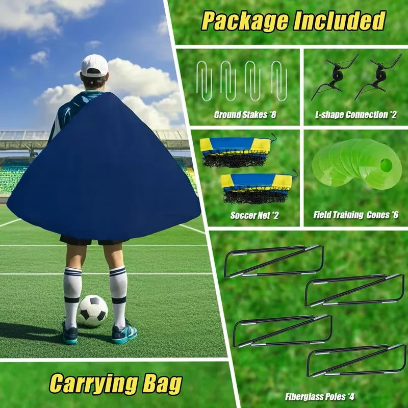Portable Soccer Goals 2 Pack For Backyard And Indoor Use