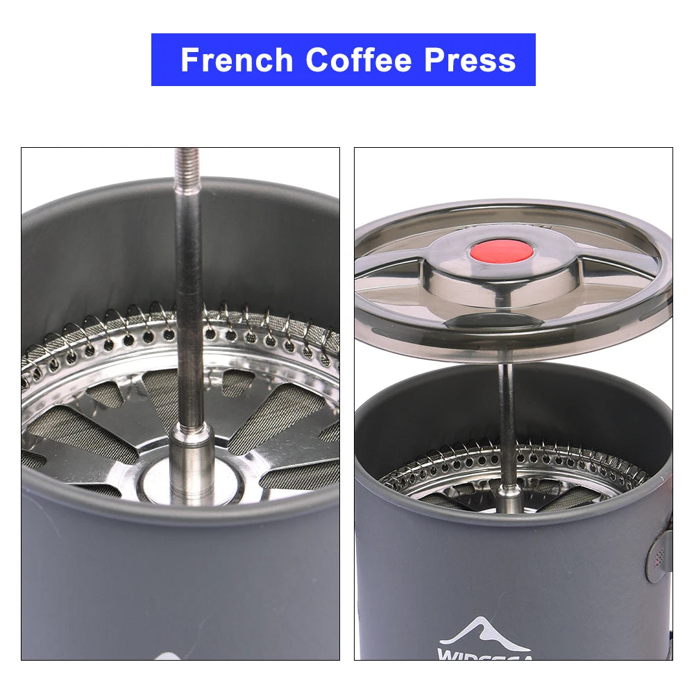 Widesea Aluminium Alloy Camping Coffee Pot And French Press Outdoor Cookware