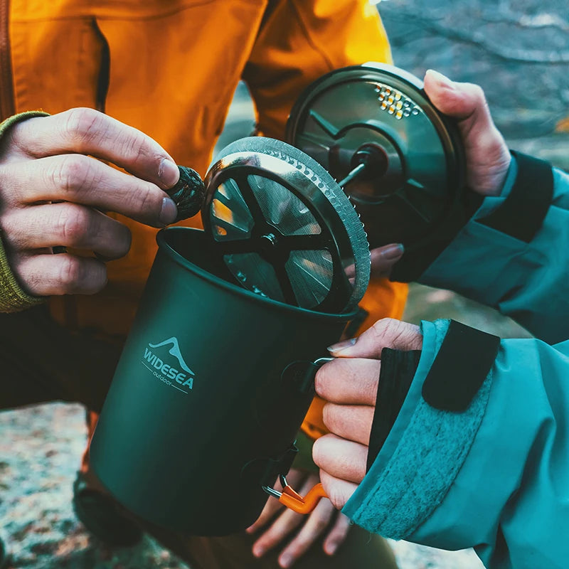 Widesea Aluminium Alloy Camping Coffee Pot And French Press Outdoor Cookware