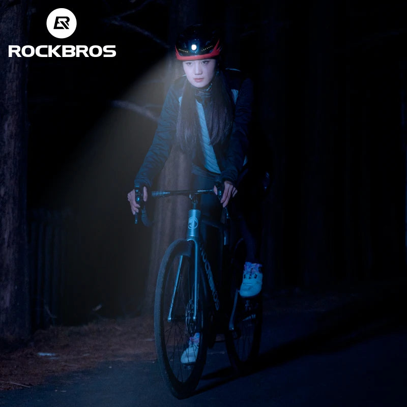 Rockbros Cycling Helmet Featuring Built In Rechargeable Led Night Light