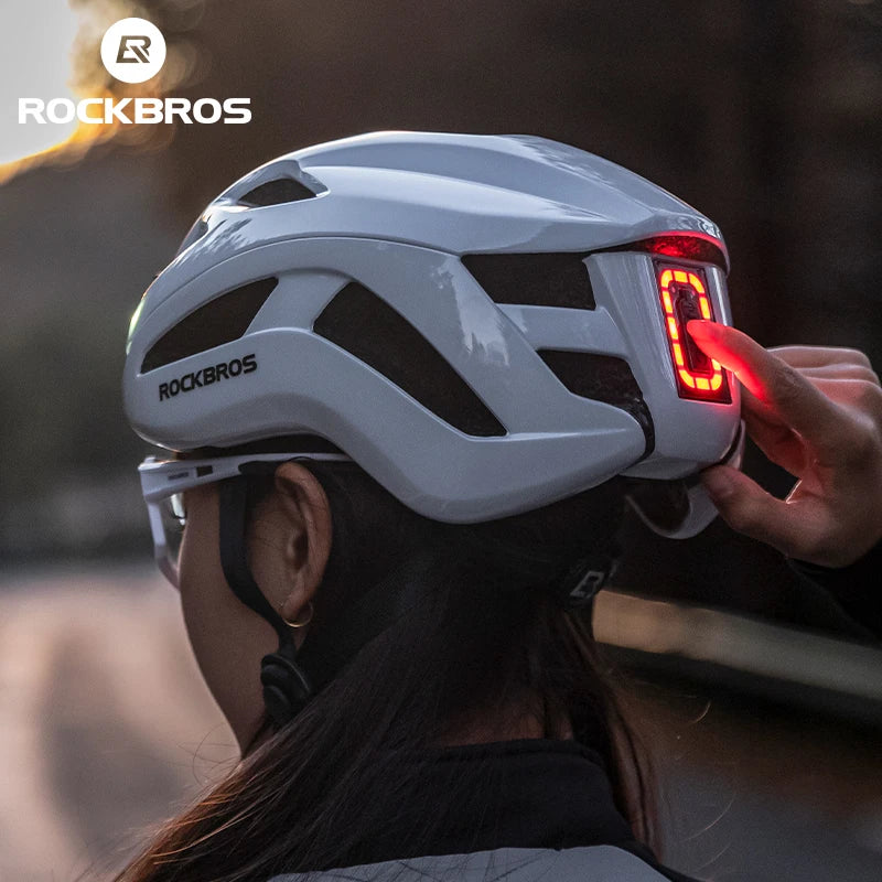 Rockbros Cycling Helmet Featuring Built In Rechargeable Led Night Light