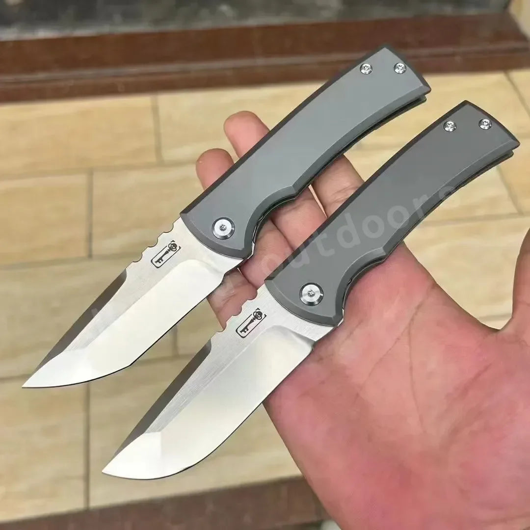DIY Titanium M390 Steel Folding Pocket Knife For Outdoor Hunting