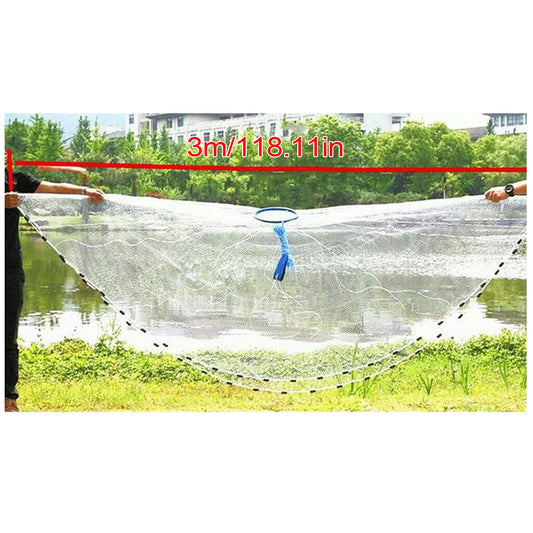 Dense Monofilament Fishing Cast Net With Steel Sinkers
