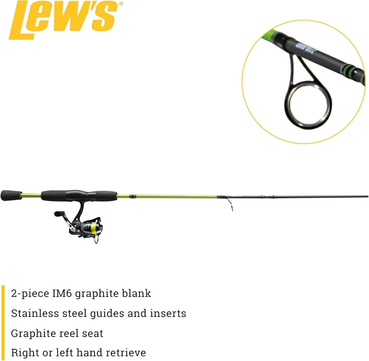YTYIN Crappie Thunder Spinning Fishing Rod Combo IM6 Graphite