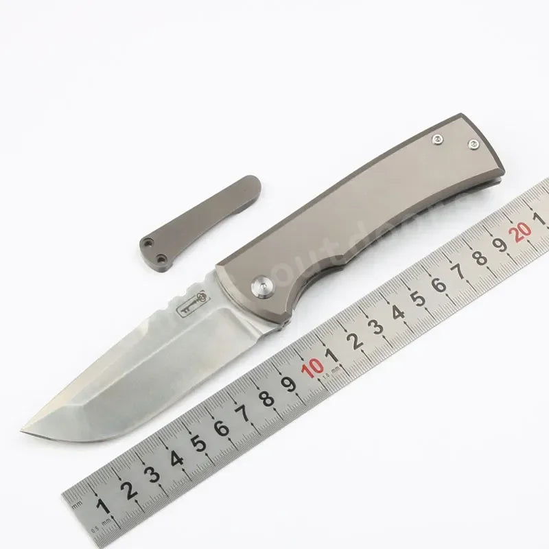 DIY Titanium M390 Steel Folding Pocket Knife For Outdoor Hunting