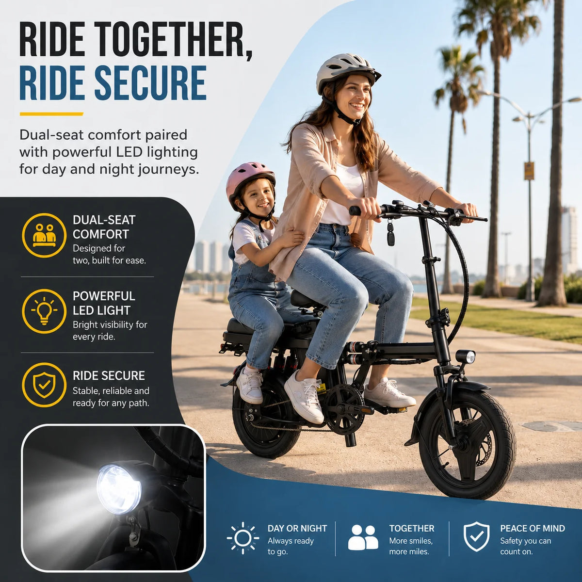 Foldable 500W 48V Adult Electric Bike With Eight Shock Absorbers