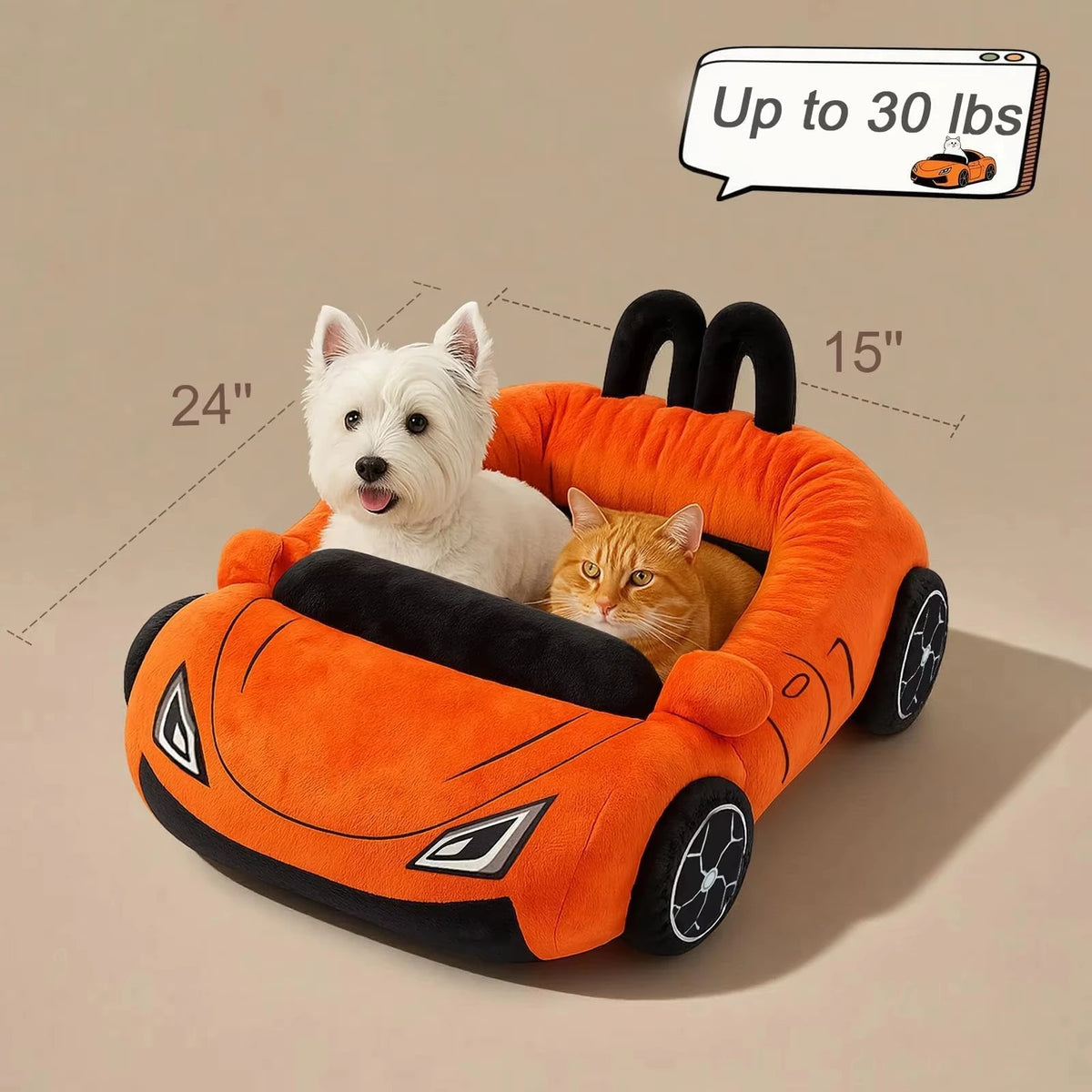 CWV Supercar Design Coral Fleece Cat Bed With Pillow
