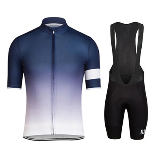 Men's Black Short Sleeve Cycling Jersey Set With GEL Bib Shorts