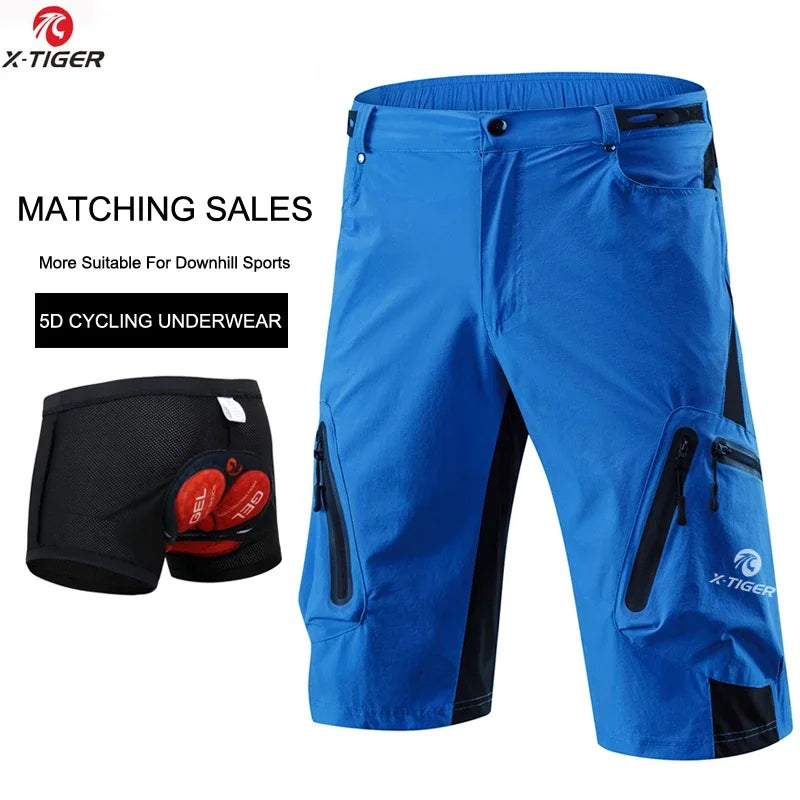 X-TIGER Mens Cycling Shorts With 5D Gel Pad MTB Mountain