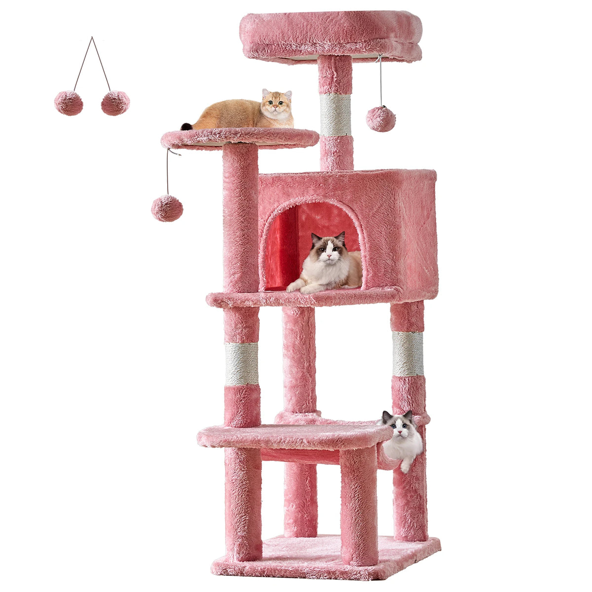 Jhk Sturdy Multi Tier Cat Tree With Sisal Scratching Condo