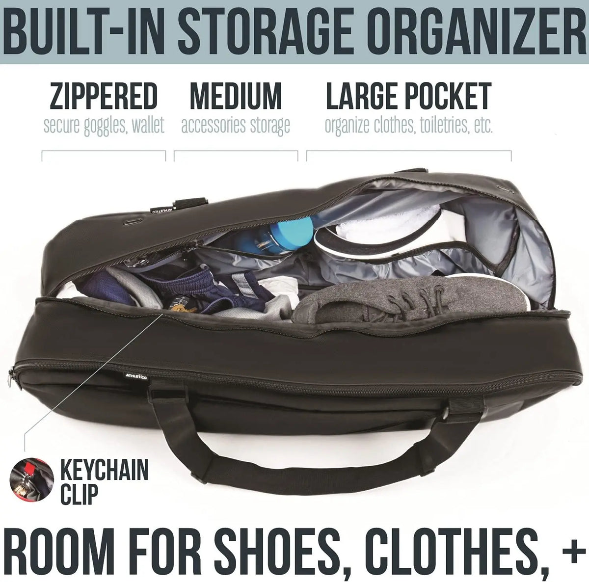Padded Tennis Racquetball Carry Bag With Double Zipper Protection