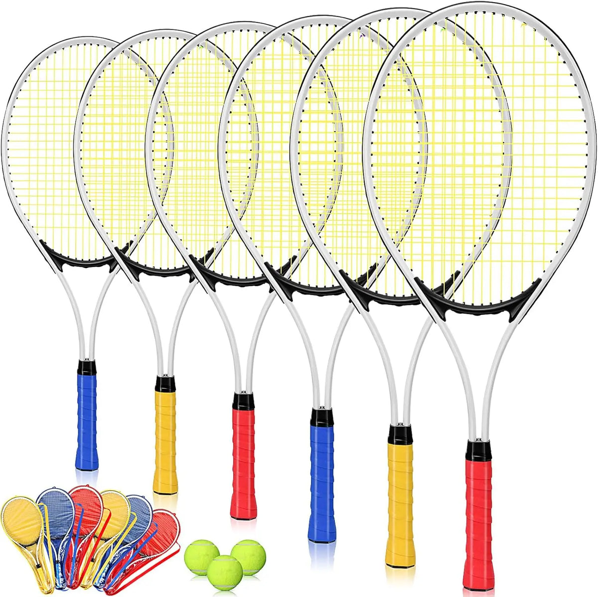 YTYIN Six Player Tennis Racket Set With Three Balls Lightweight