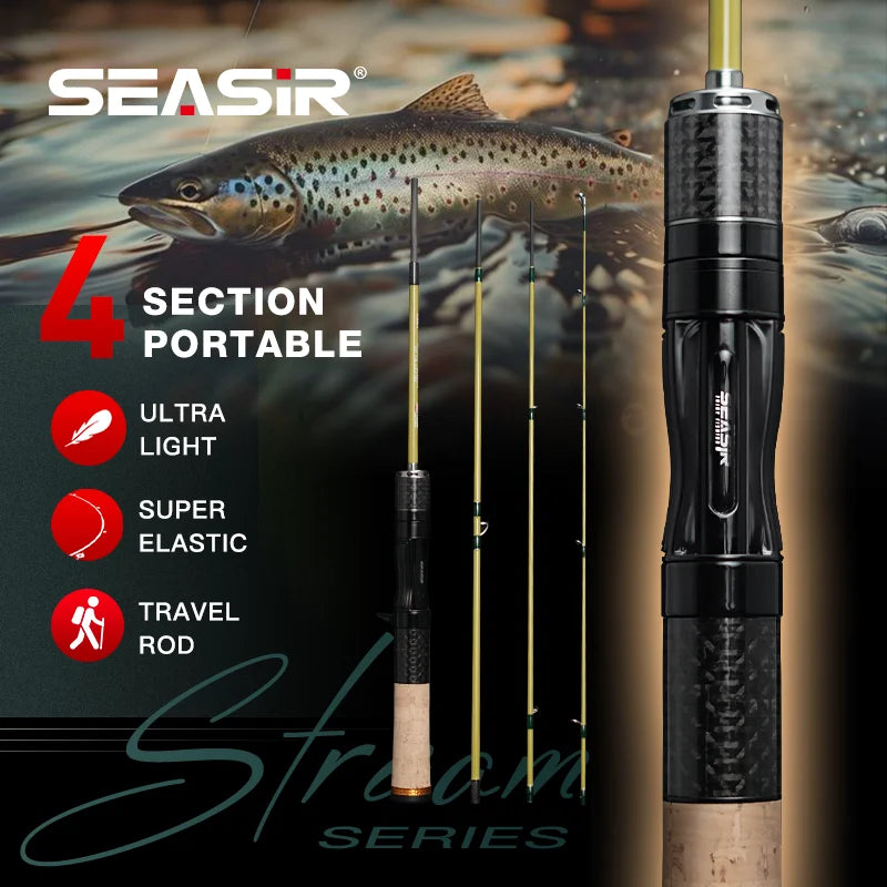 SeaSir Silent Stream Carbon Fiber Travel Lure Fishing Rod