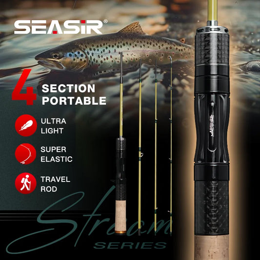 SeaSir Silent Stream Carbon Fiber Travel Lure Fishing Rod