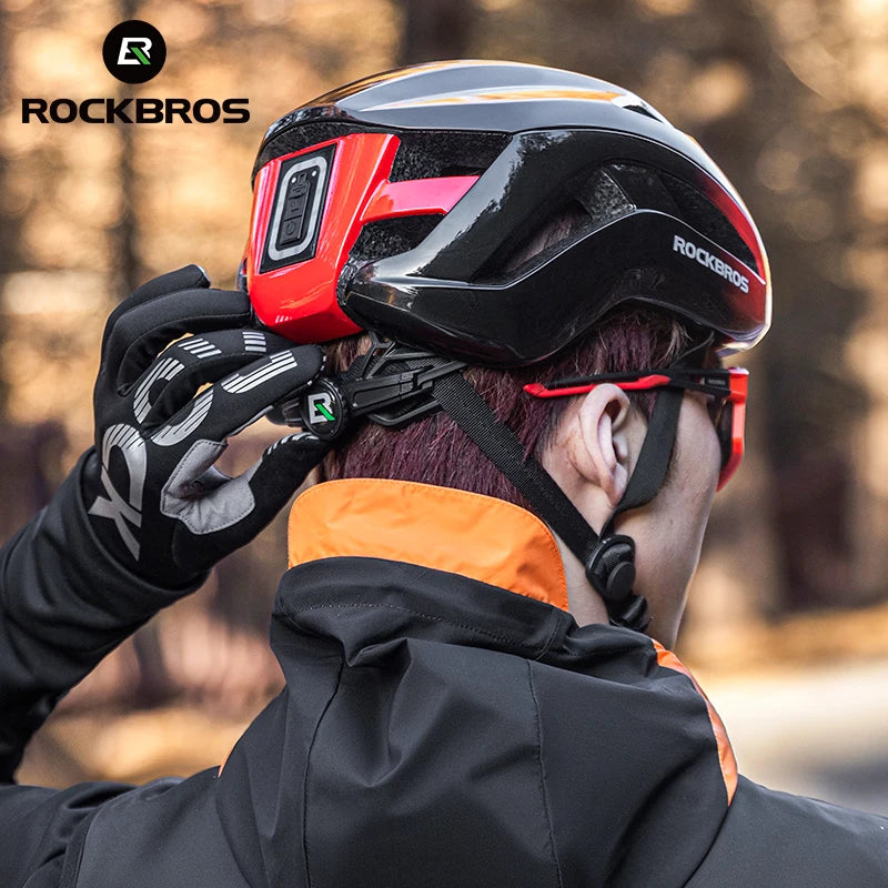 Rockbros Cycling Helmet Featuring Built In Rechargeable Led Night Light