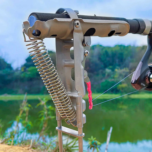 Stainless Steel Fishing Rod Holder Double Spring Ground Spike Stand