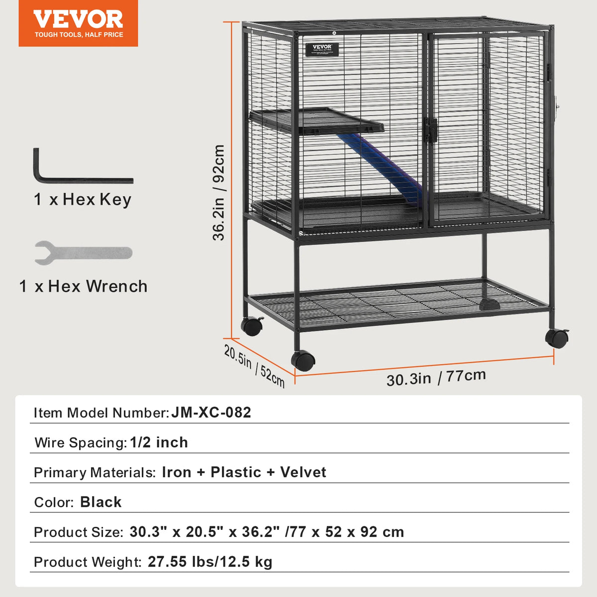 SucceBuy Metal Rolling Small Animal Multi Tier Pet Cage