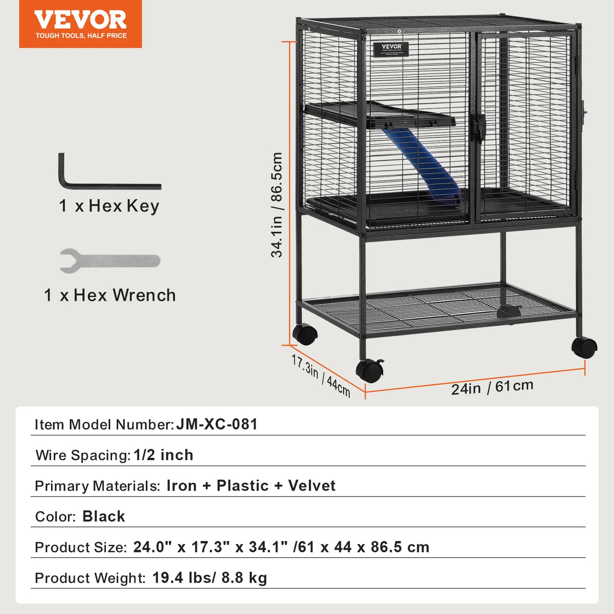 SucceBuy Metal Rolling Small Animal Multi Tier Pet Cage