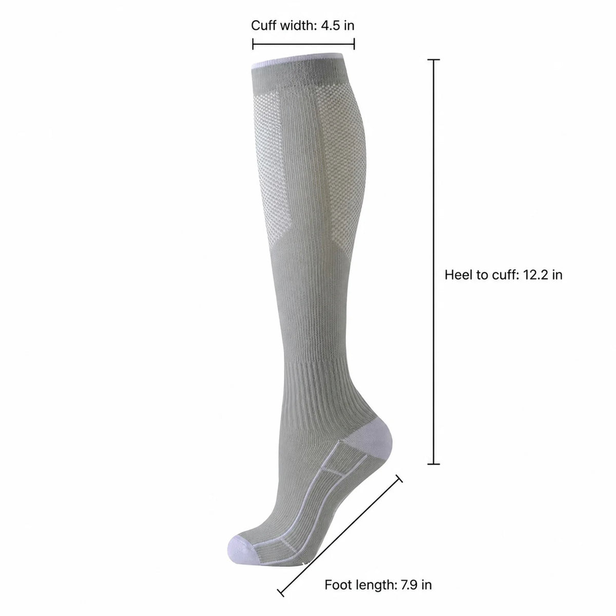 Unisex Nylon Compression Socks 20-30mmHg Knee High Athletic Support