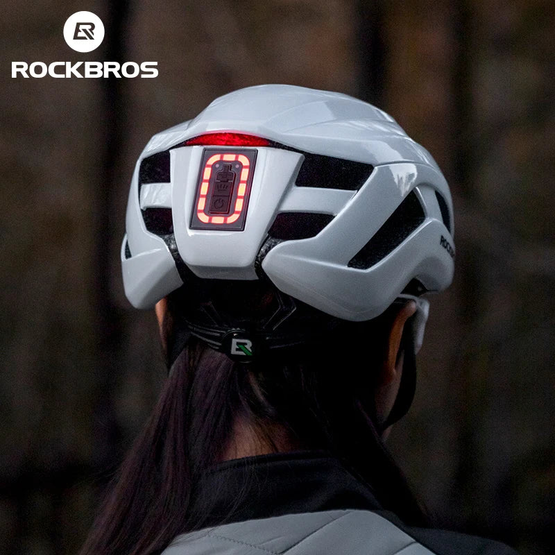 Rockbros Cycling Helmet Featuring Built In Rechargeable Led Night Light