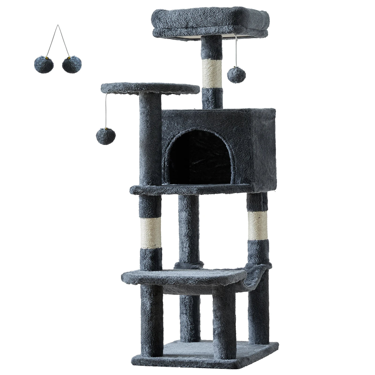 Jhk Sturdy Multi Tier Cat Tree With Sisal Scratching Condo