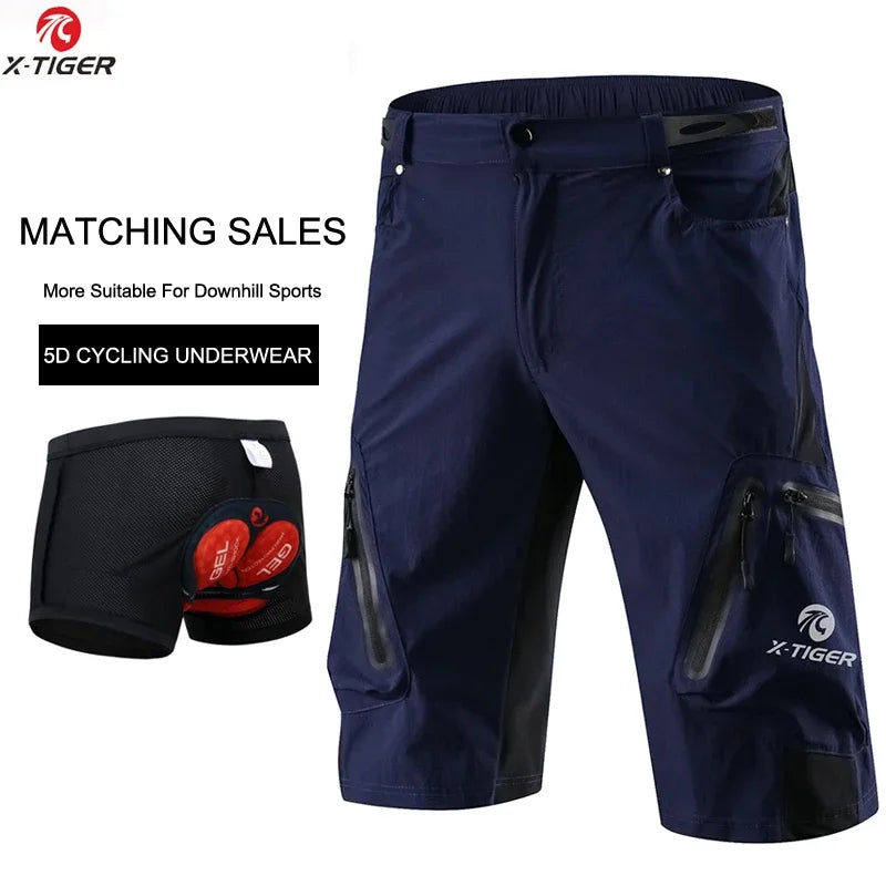 X-TIGER Mens Cycling Shorts With 5D Gel Pad MTB Mountain