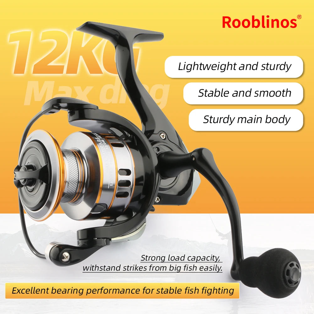 Rooblinos Spinning Fishing Reel With 5.2 Gear Ratio Eva Knob