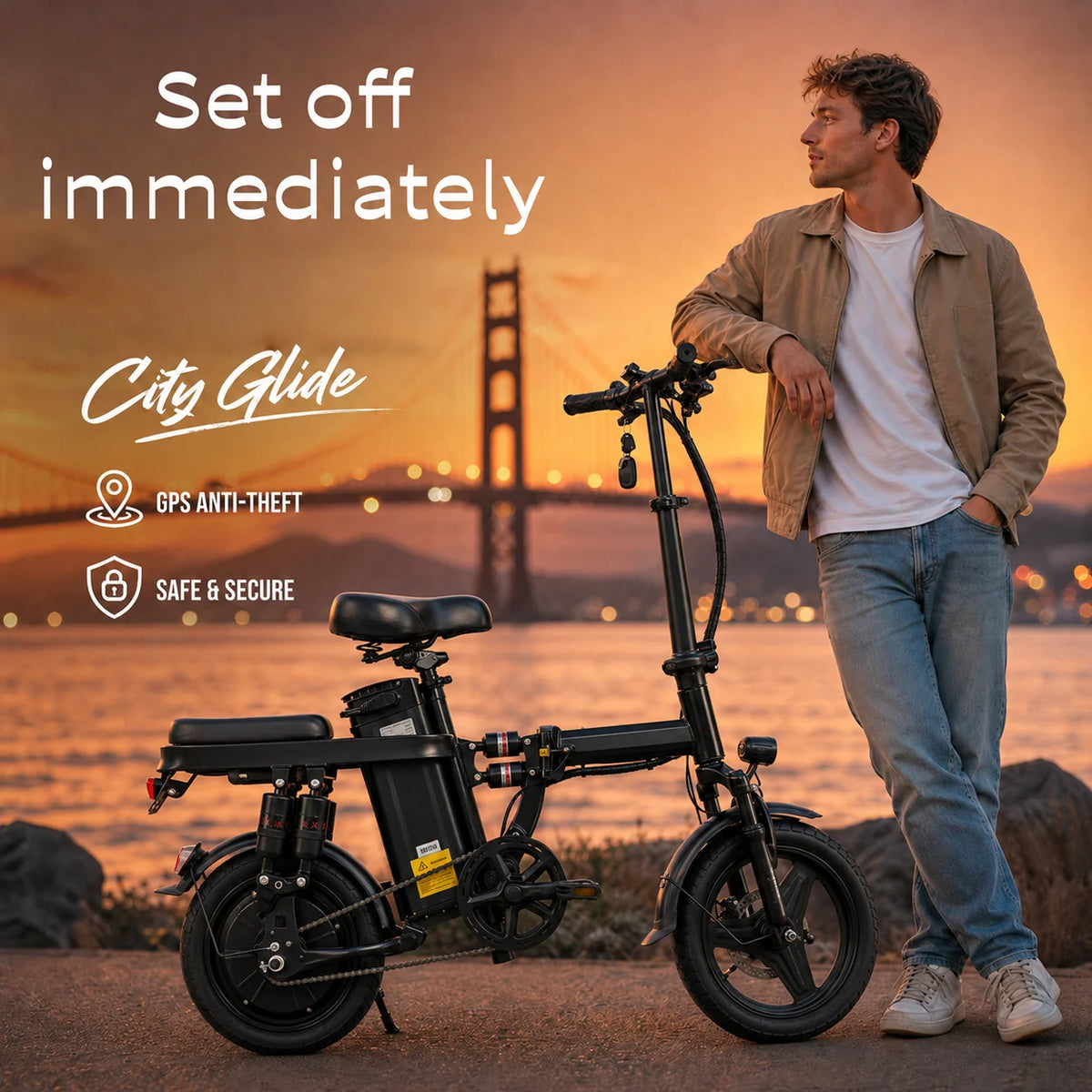 Foldable 500W 48V Adult Electric Bike With Eight Shock Absorbers