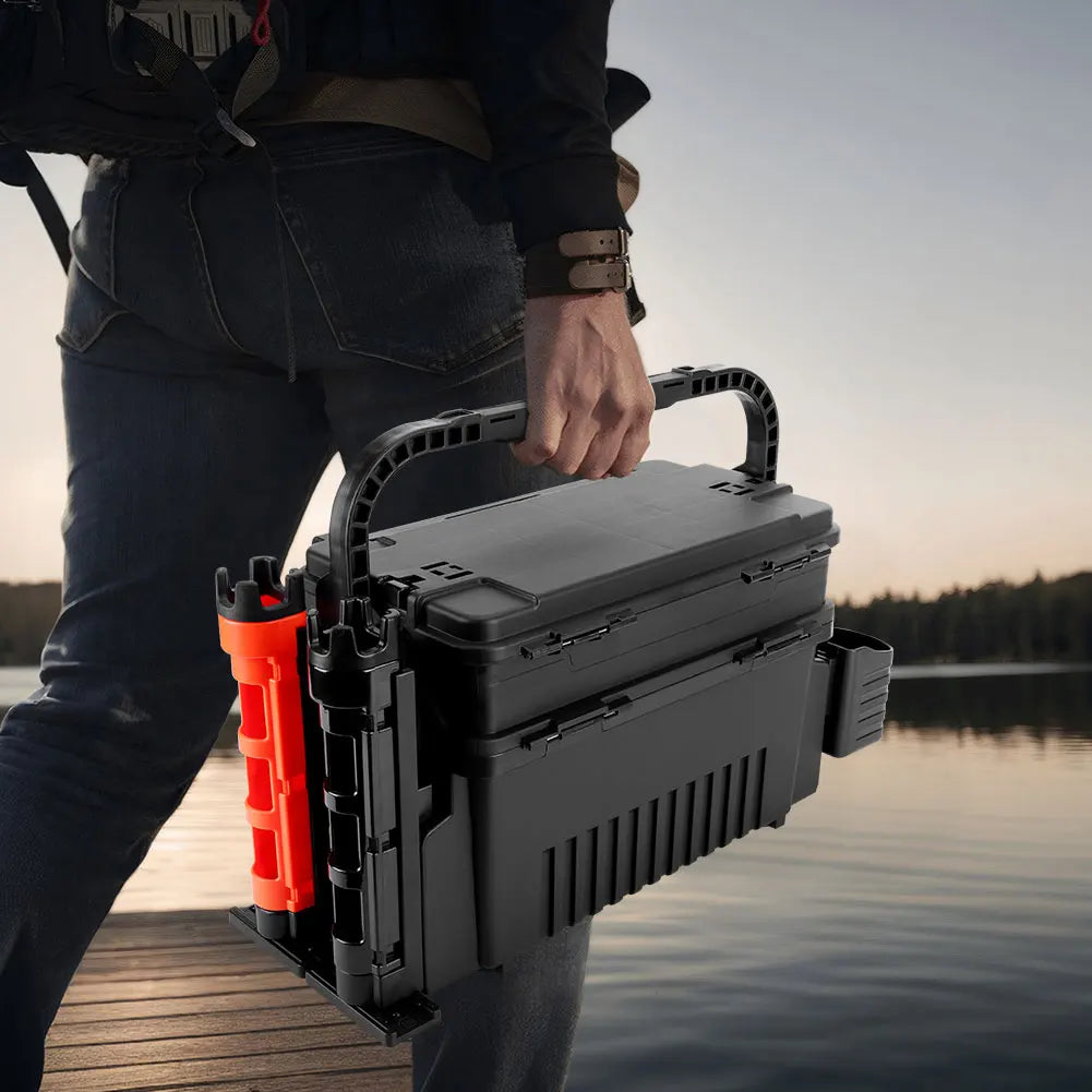Aliilee Plastic Two Tier Fishing Tackle Storage Box