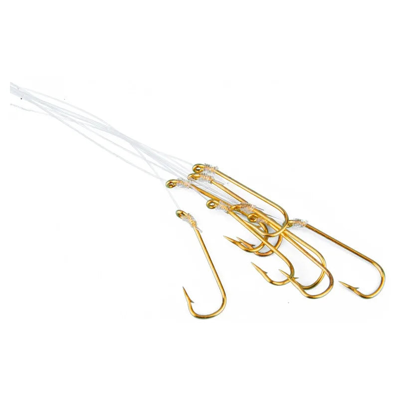 Strong Snelled Aberdeen Hooks For Freshwater Fishing 8 Pack
