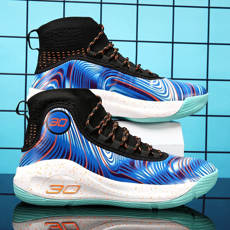 Mens Breathable Basketball Shoes Non Slip Comfortable Trainers Sneakers