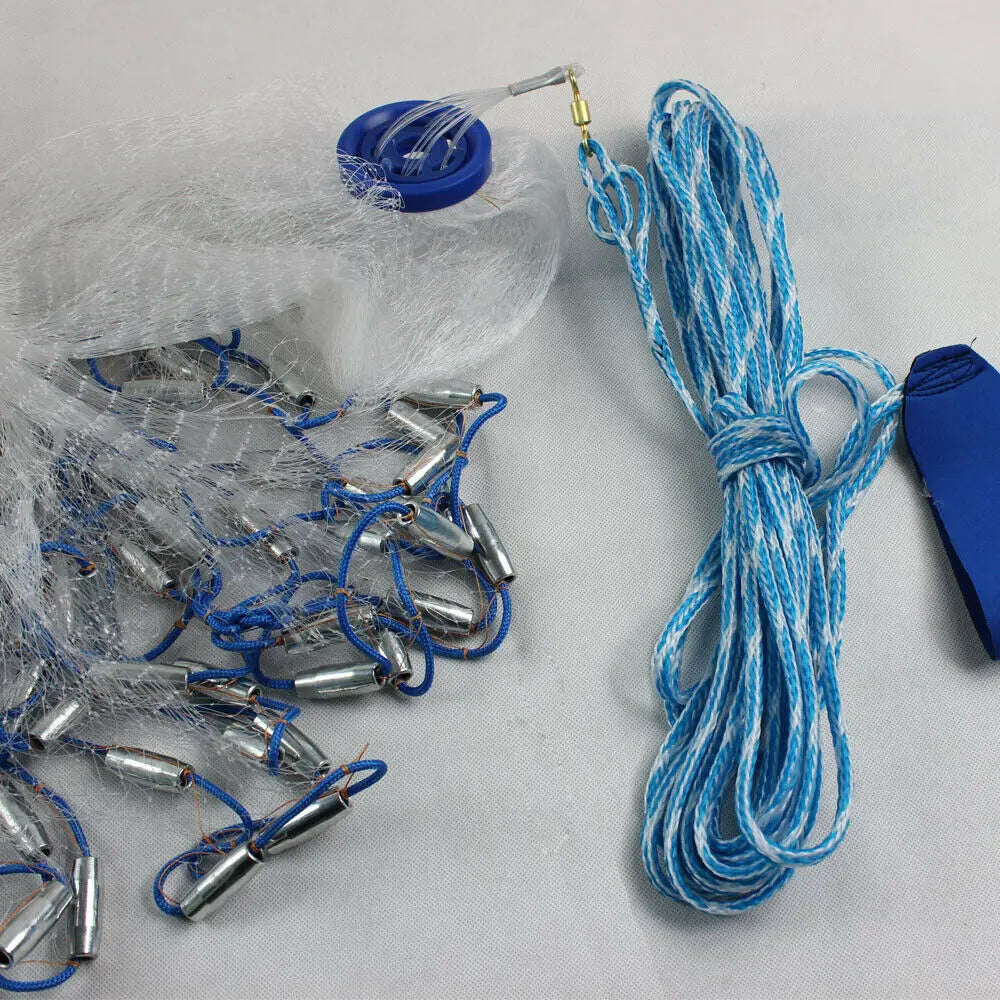 Dense Monofilament Fishing Cast Net With Steel Sinkers