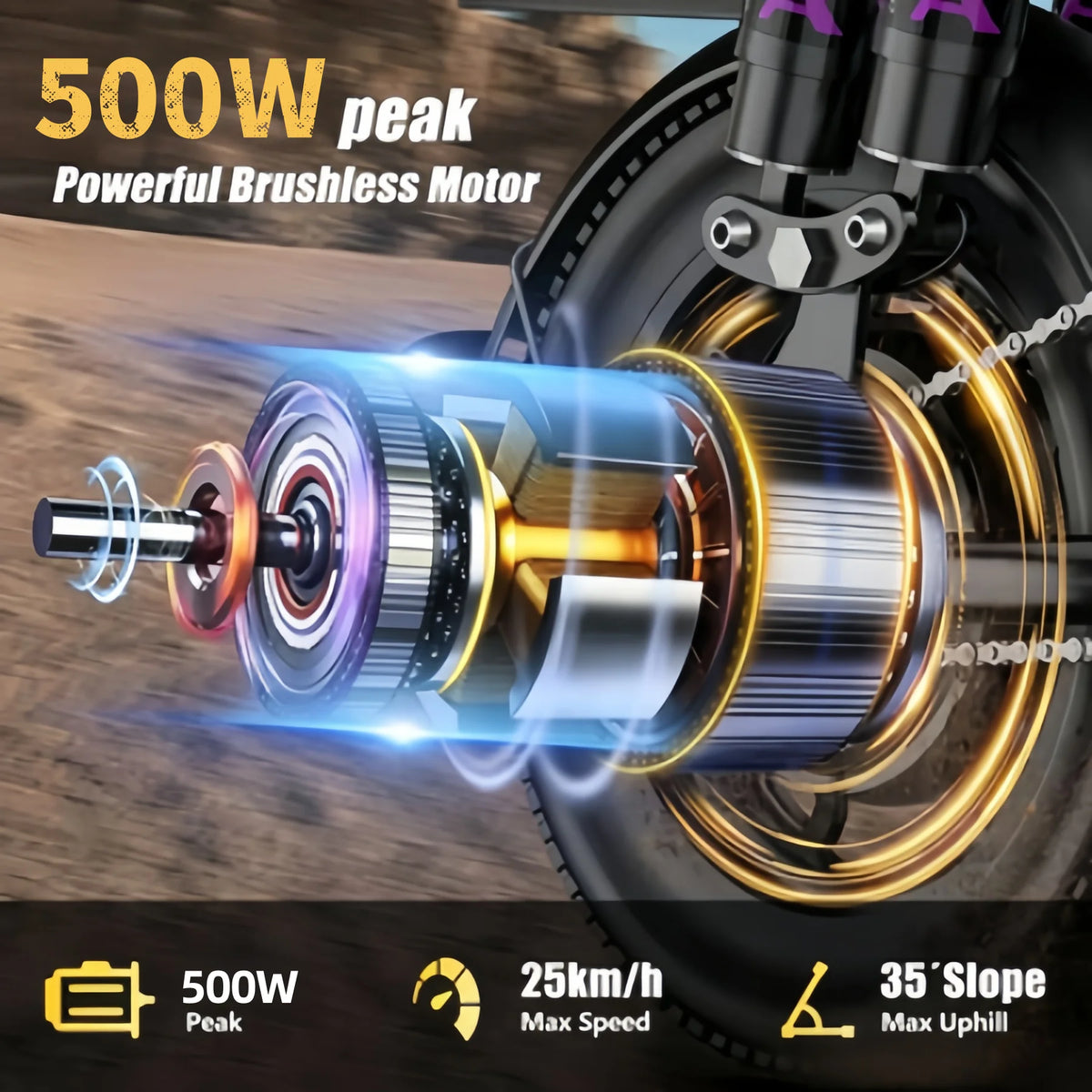 Foldable 500W 48V Adult Electric Bike With Eight Shock Absorbers