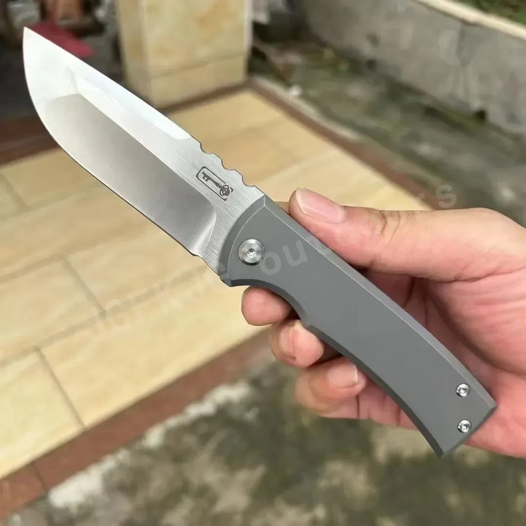 DIY Titanium M390 Steel Folding Pocket Knife For Outdoor Hunting