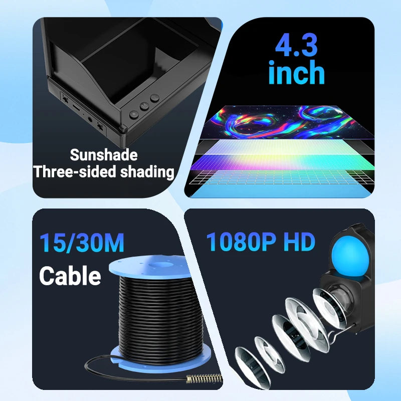 Waterproof Underwater Fishing Camera With Night Vision Depth Finder