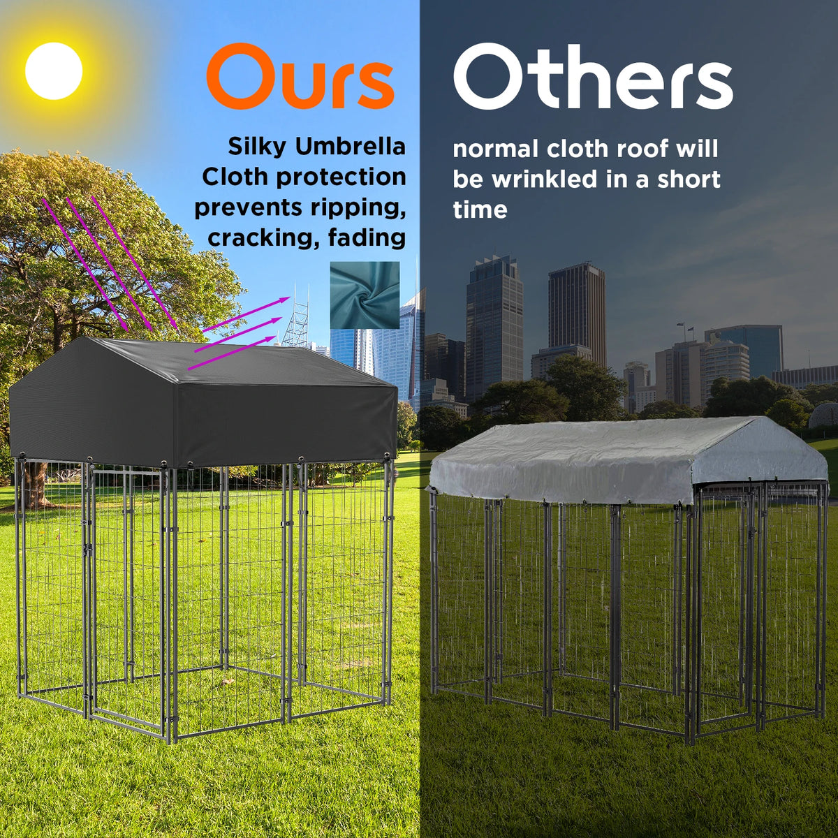 Heavy Duty Metal Dog Kennel With Removable Waterproof Cover