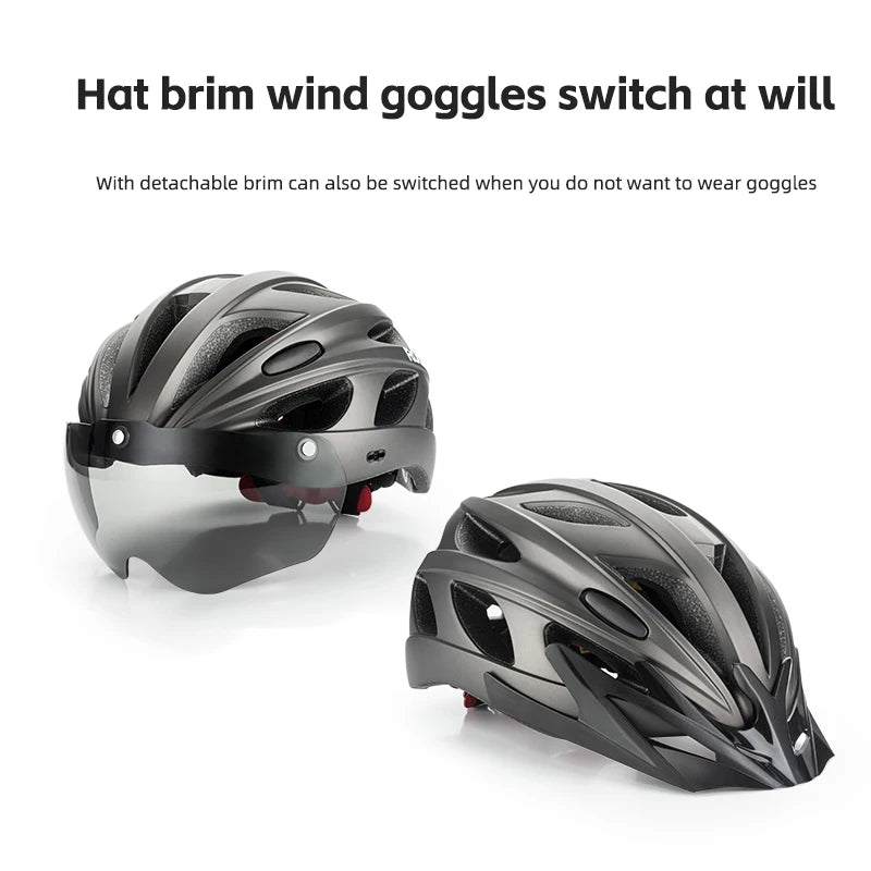 Rockbros Lightweight Cycling Helmet With Goggles For Road Biking