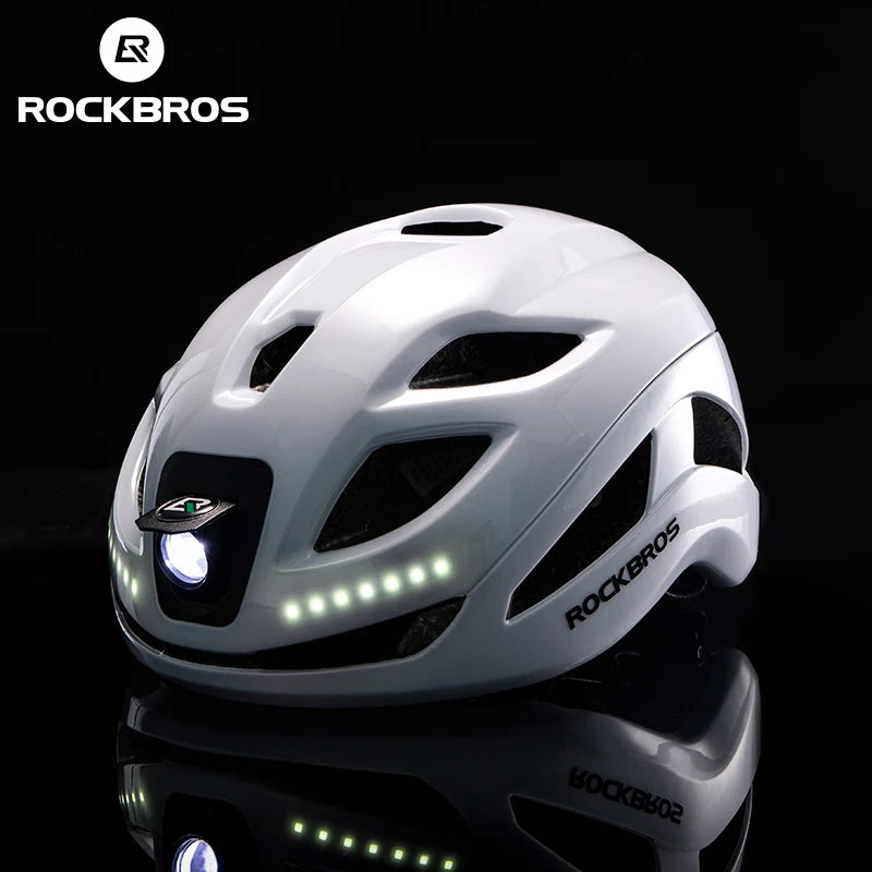 Rockbros Cycling Helmet Featuring Built In Rechargeable Led Night Light
