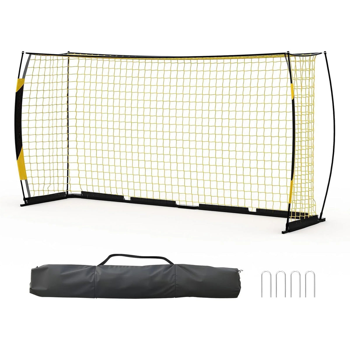 Himiss Heavy Duty Metal Frame Portable 12x6ft Backyard Soccer Goal With Fiberglass Support