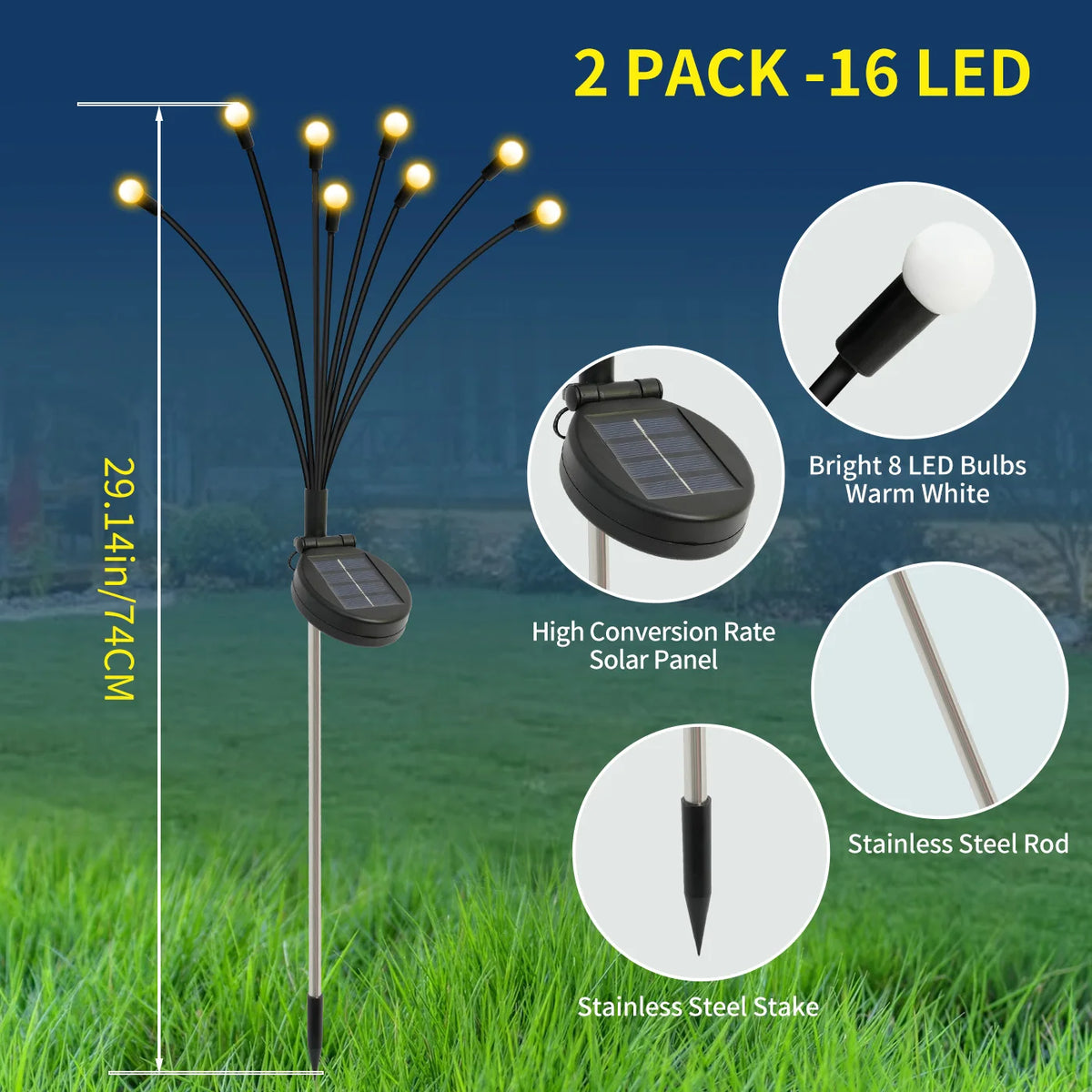 Solar Firefly Garden Lights Waterproof Outdoor LED Decorations