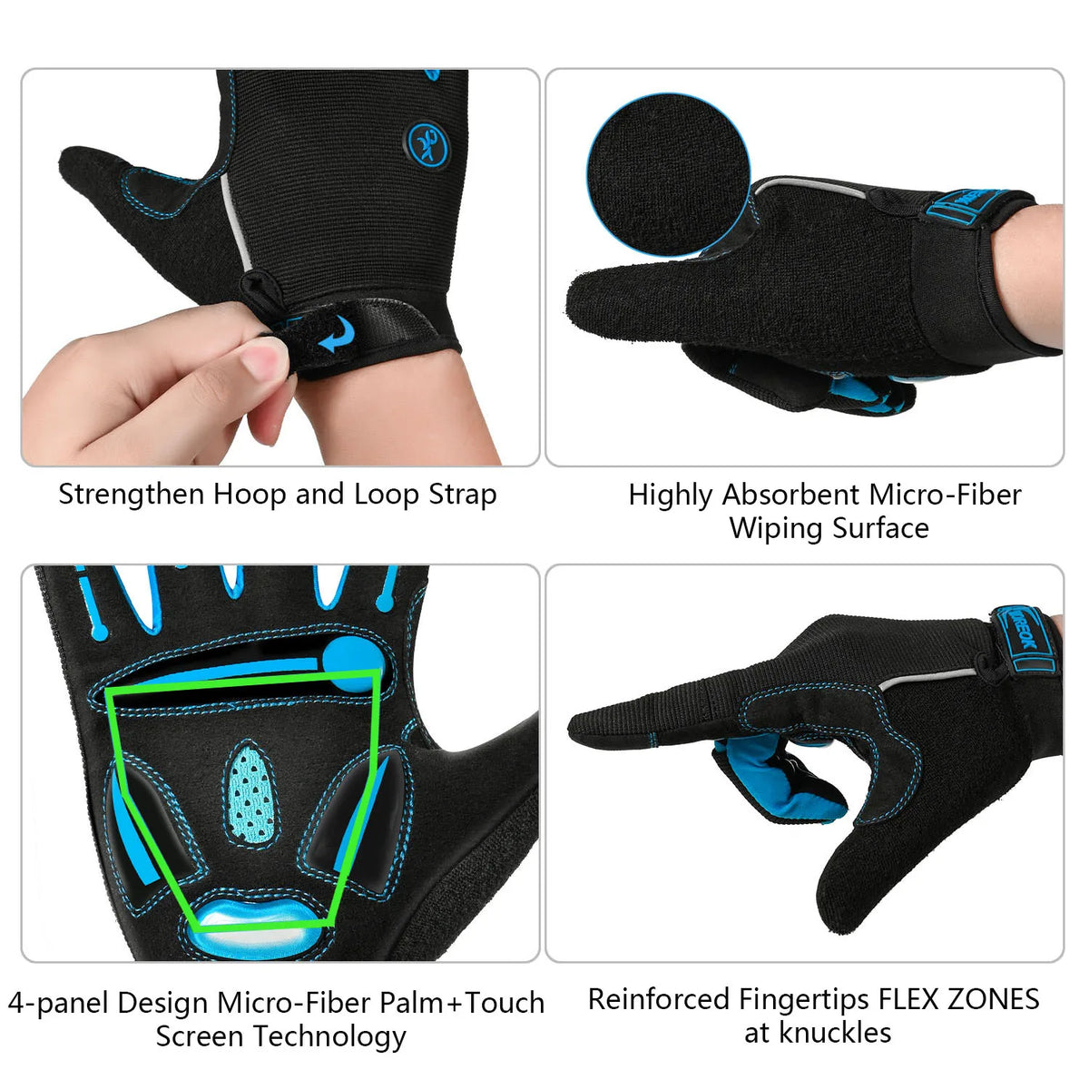 Moreok Breathable Non-Slip Racing Cycling Gloves