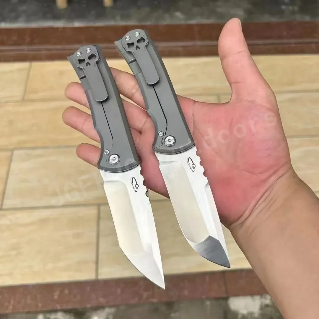 DIY Titanium M390 Steel Folding Pocket Knife For Outdoor Hunting