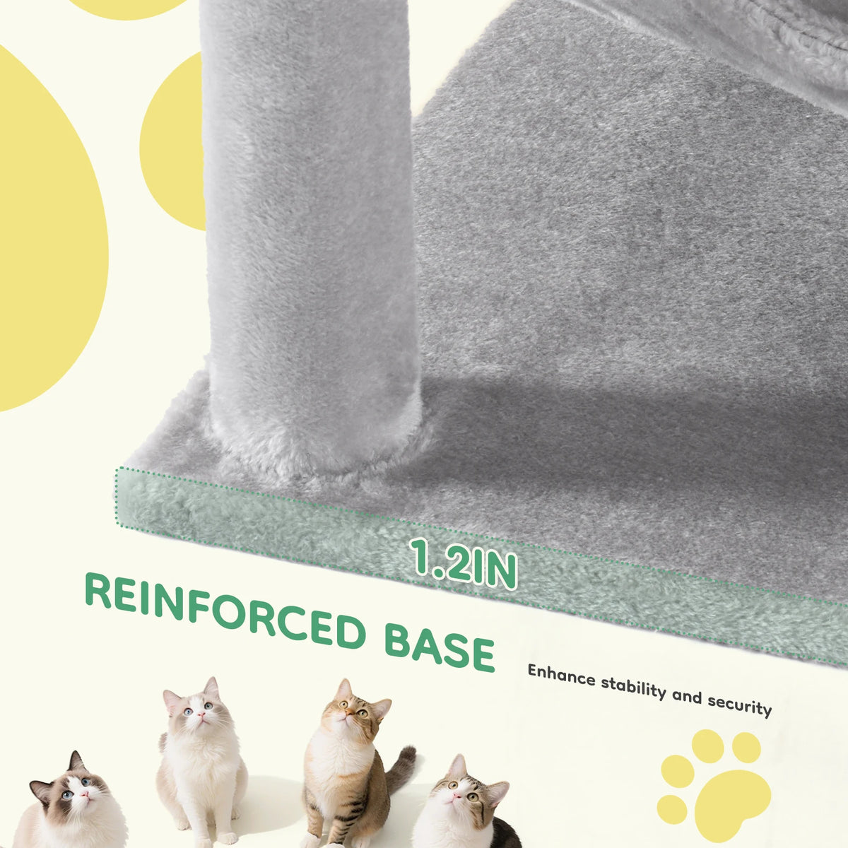 Jhk Sturdy Multi Tier Cat Tree With Sisal Scratching Condo