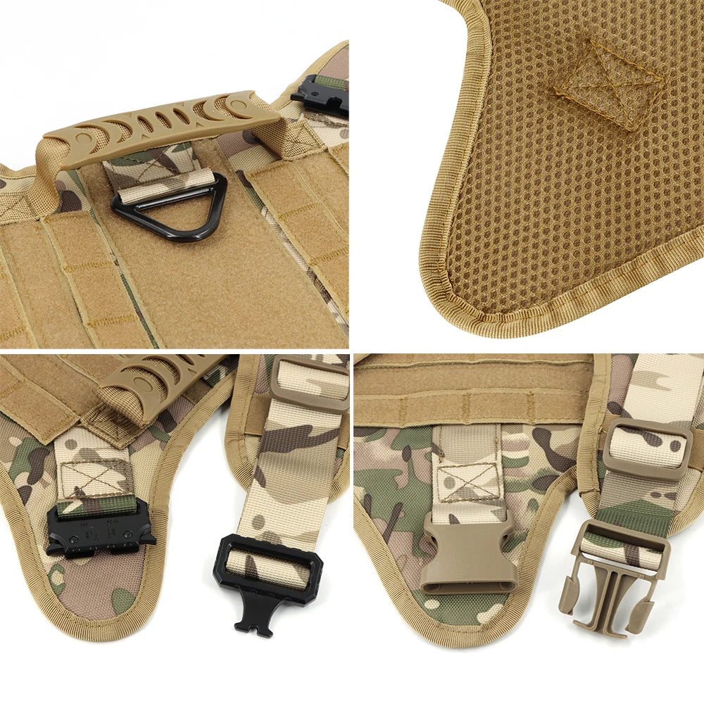 Tactical Dog Harness Leash Set Military Handle For Training