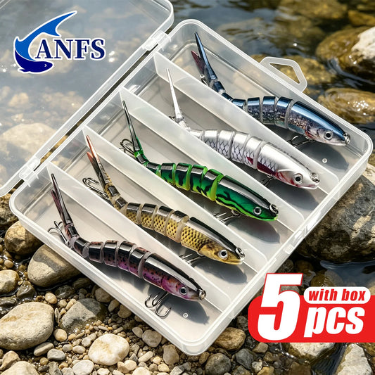 Anfs Multi Joint Swim Bait Fishing Lure Kit For Bass