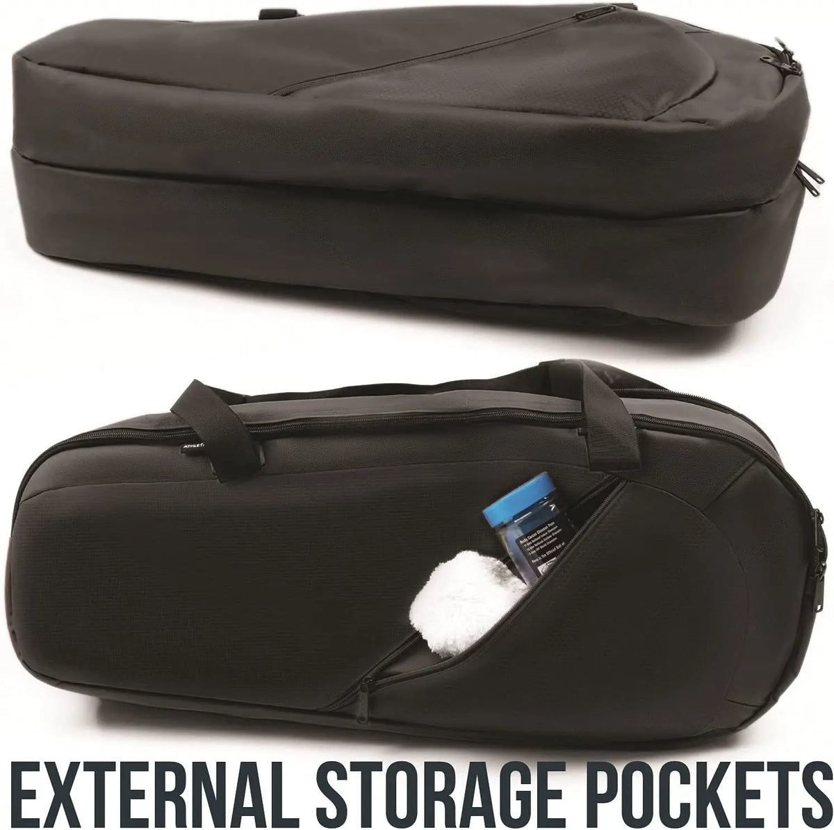 Padded Tennis Racquetball Carry Bag With Double Zipper Protection